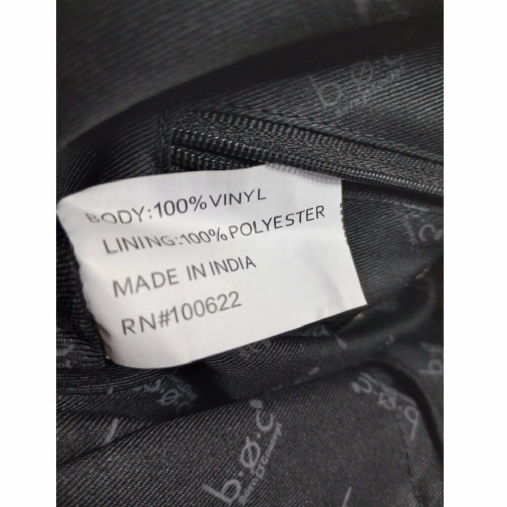 BOC Born Shoulder Purse Bag Flap Zipper Bucket Black Faux Leather - Picture 8 of 13